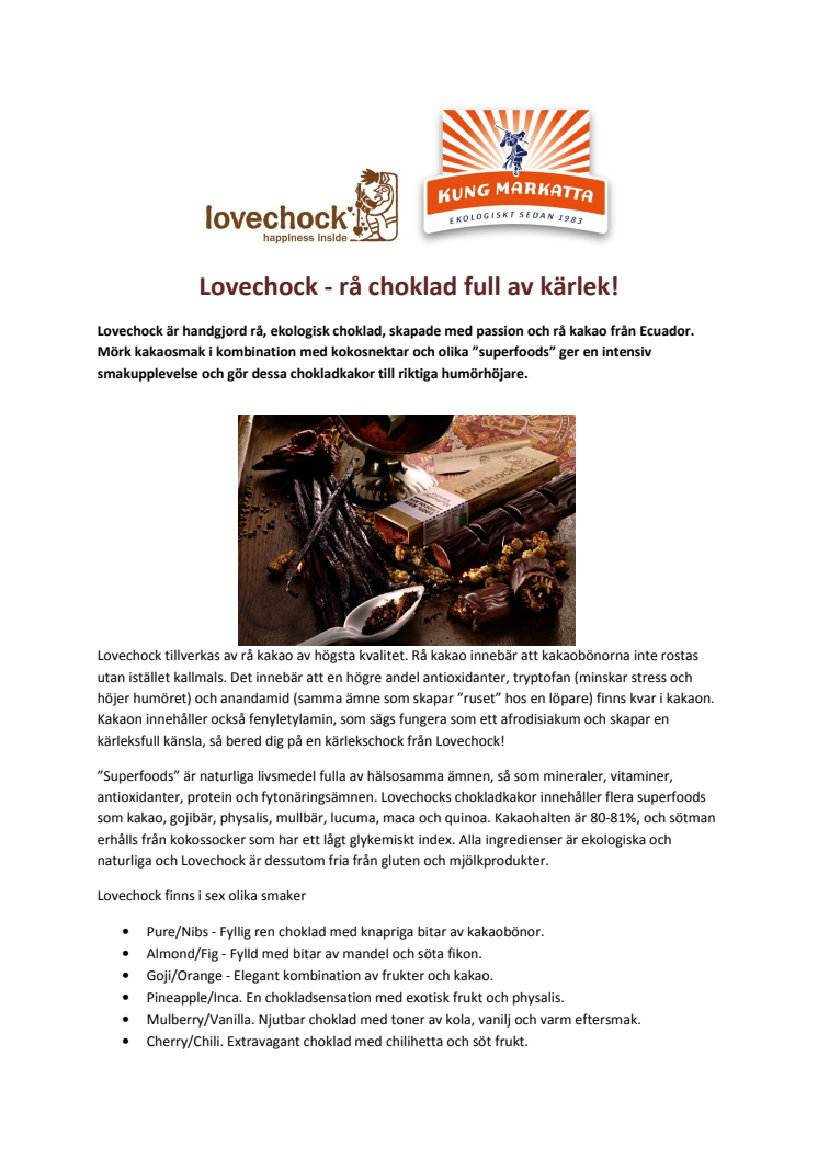 Lovechock - rå choklad full av kärlek!