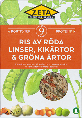 Zeta Ris av röda linser, kikärtor & gröna ärtor produktbild