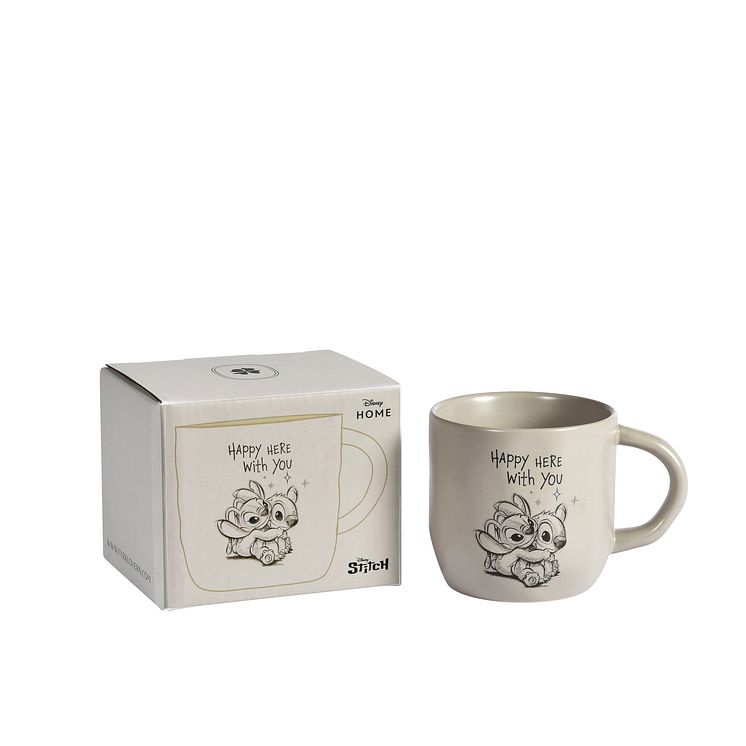 Stitch mugg med giftbox Happy 30 cl, Grå 