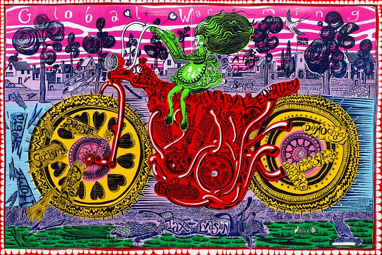 Grayson Perry, Selfie with Political Causes (2018)