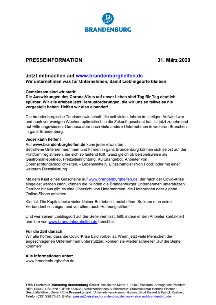 Jetzt mitmachen auf www.brandenburghelfen.de