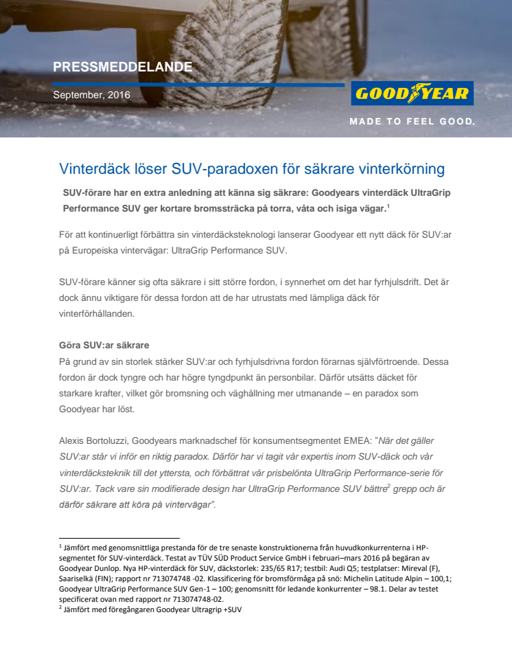 Vinterdäck löser SUV-paradoxen för säkrare vinterkörning
