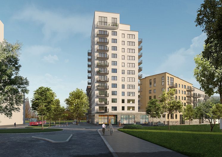 Nya bostäder i Sollentuna Perspektiv  Malmvägen