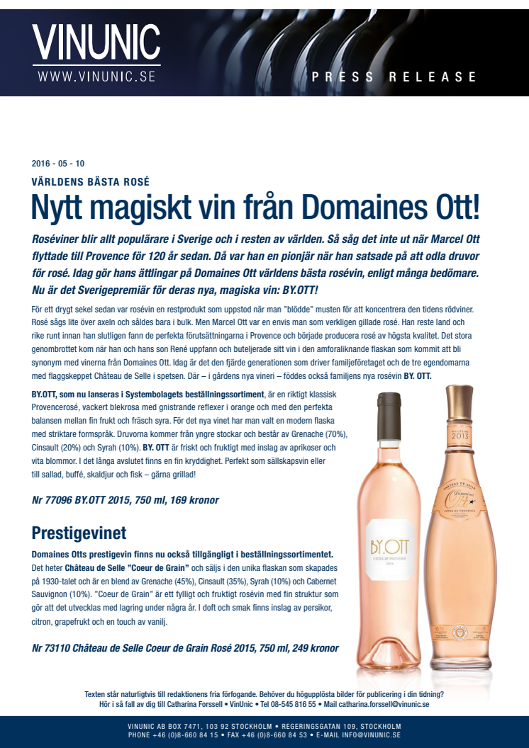 Nytt vin från Domaine Ott!