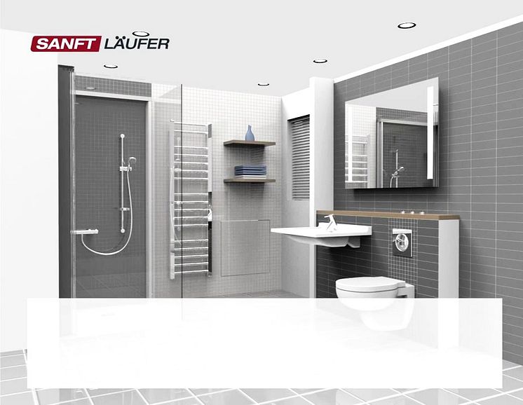 Demonstration der SANFTLÄUFER Pumpe in bodengleicher Dusche
