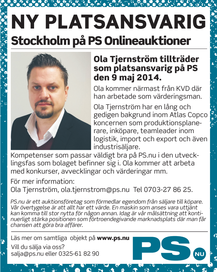 PS Onlineauktioner utvecklar sin verksamhet i Stockholm