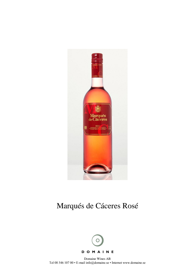 Marqués de Cáceres Rosado - Rioja Rose får hyllningar för årgång 2011! 5 av 6 tärningar - Svenska Dagbladet 2012-05-18