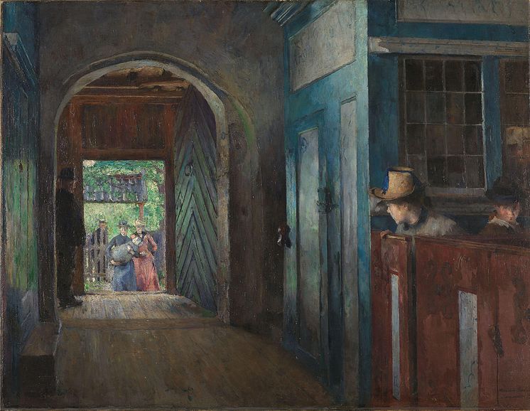 Harriet Backer, «Christening in Tanum Church», 1892