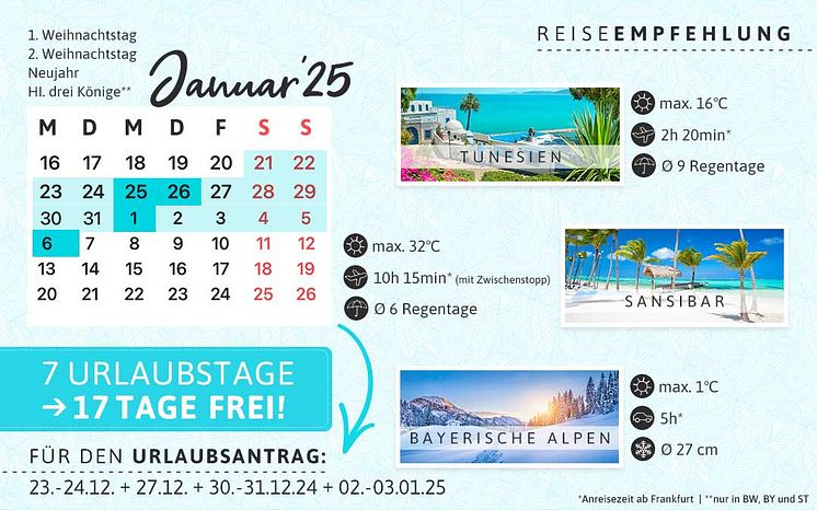 Brückentage Januar 2025