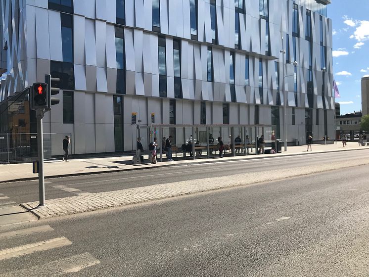 Väderskydd SHARP med sedumtak, Vaksala Torg, Uppsala