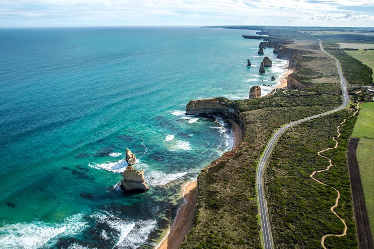 Great Ocean Road längs södra Australiens kust