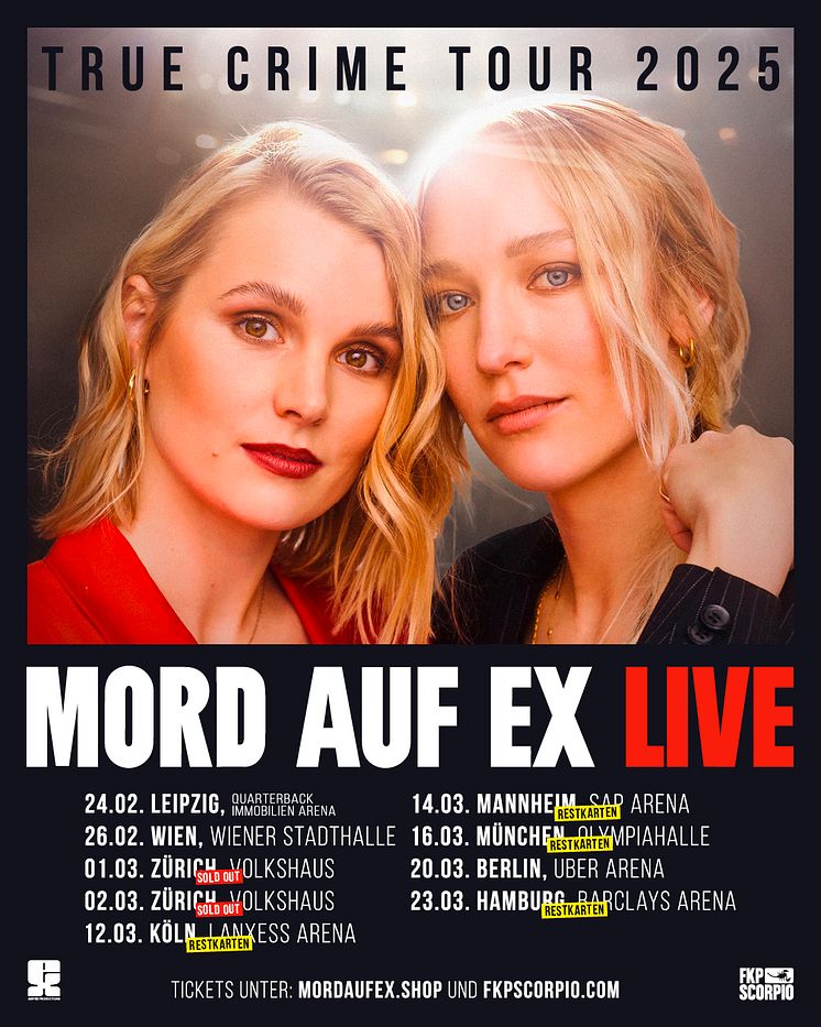 Mord auf Ex True Crime Tour 2025_Tourdaten