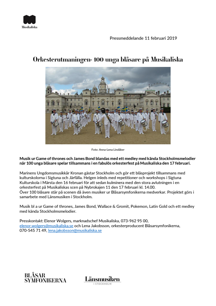 Orkesterutmaningen- 100 unga blåsare på Musikaliska