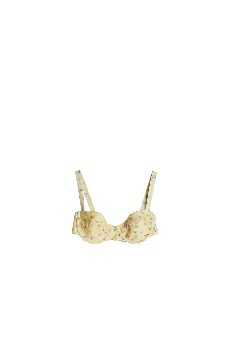 Lindsey bikini top -Yellow ditsy