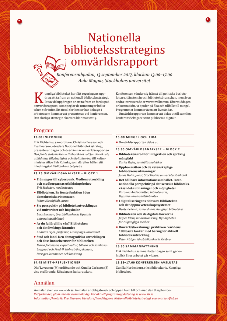 Konferensprogram och inbjudan 13 september