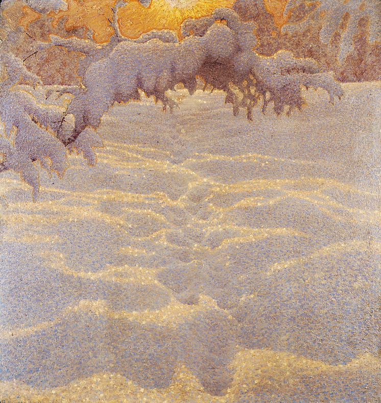 Gustaf Fjæstad, Livsgåtan, 1919. Olja på duk, 172x164 cm. Deponerad på Rackstadmuseet av Värmlands Nation i Uppsala.