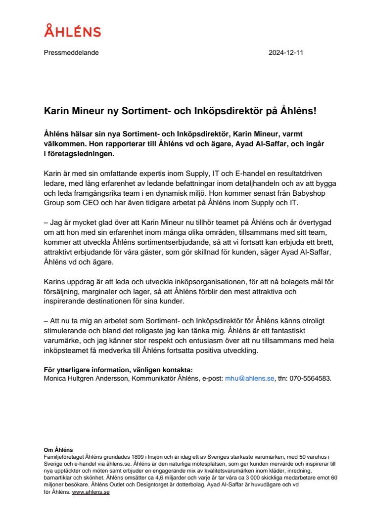 Pressmeddelande - Karin Mineur, ny Sortiment- och Inköpsdirektör på Åhléns - 241211.pdf