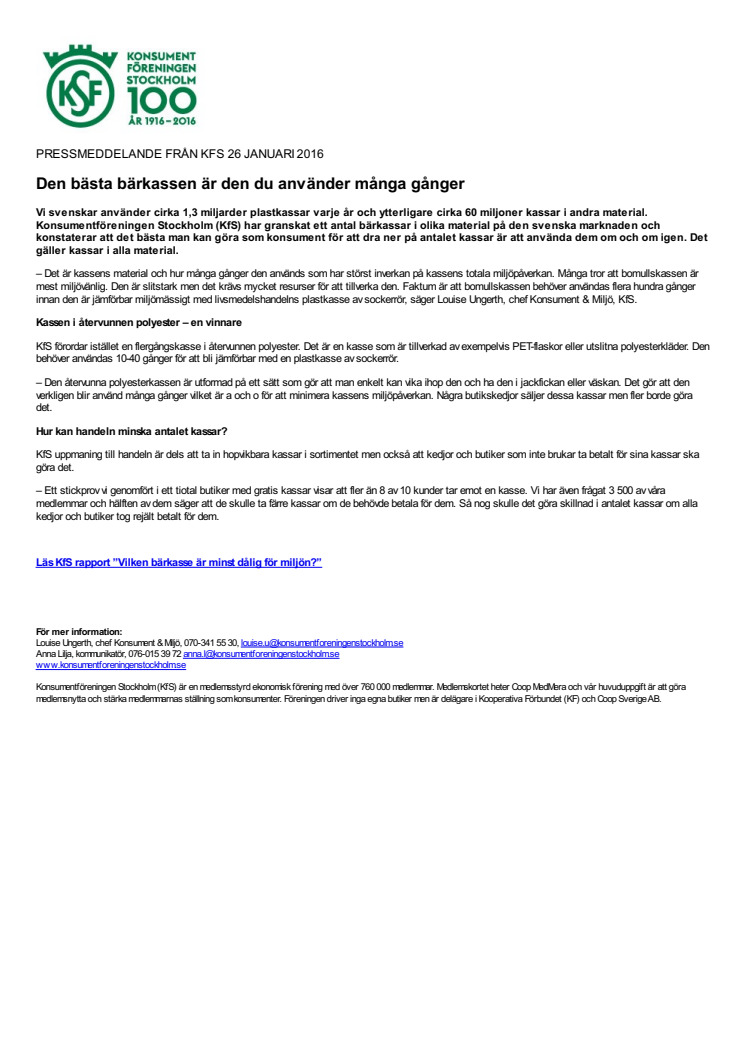 Den bästa bärkassen är den du använder många gånger