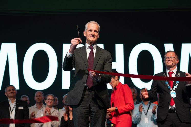 Morrow Cell factory Opening ceremony with prime minister Jonas Gahr Store