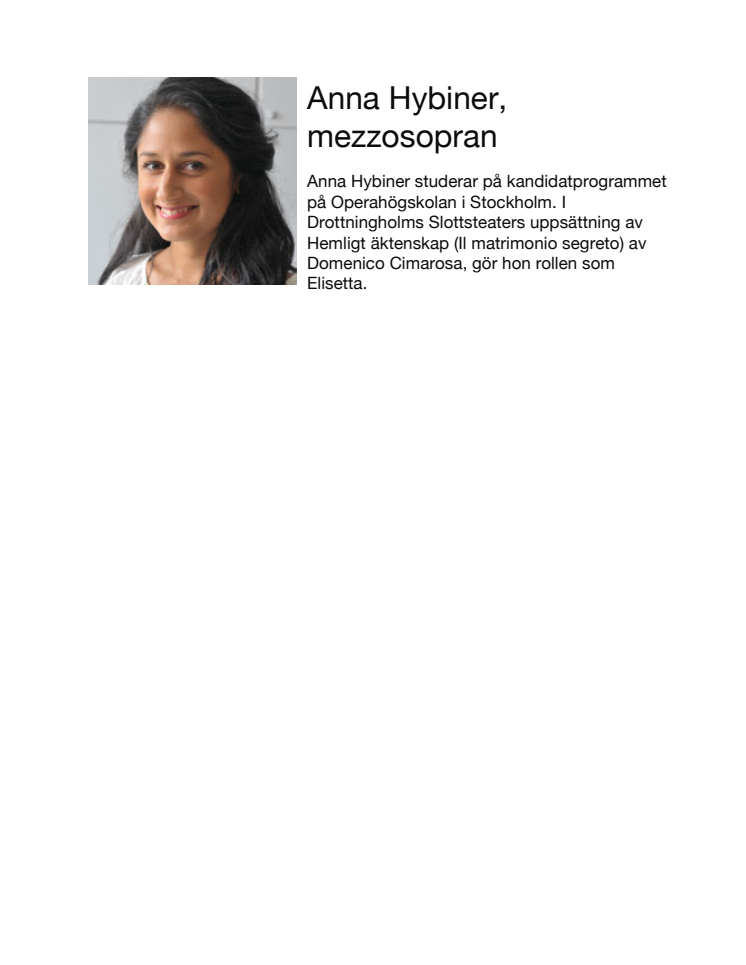 Anna Hybiner, mezzosopran / Mezzo-soprano