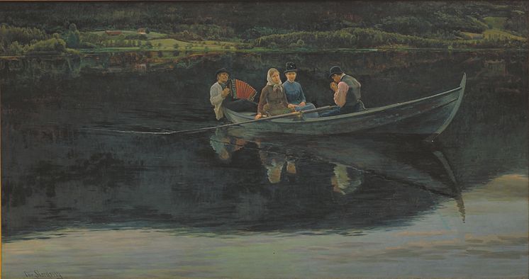 Christian Skredsvig, Sankthansaften, 1886. Olja på duk, 156,2 x 291,5 cm.