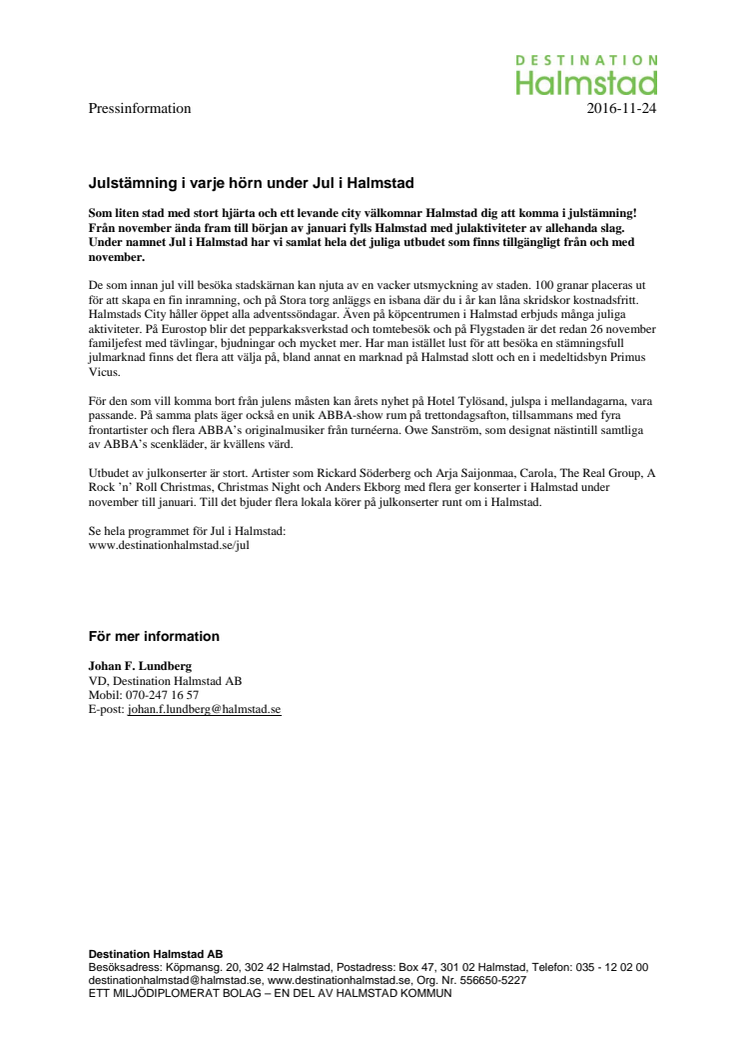Julstämning i varje hörn under Jul i Halmstad