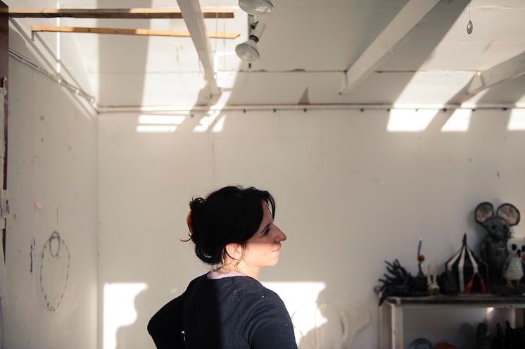 Klara Kristalova in her studio. November 2011. Photo: Olle Kirchmeier/Bonniers Konsthall.