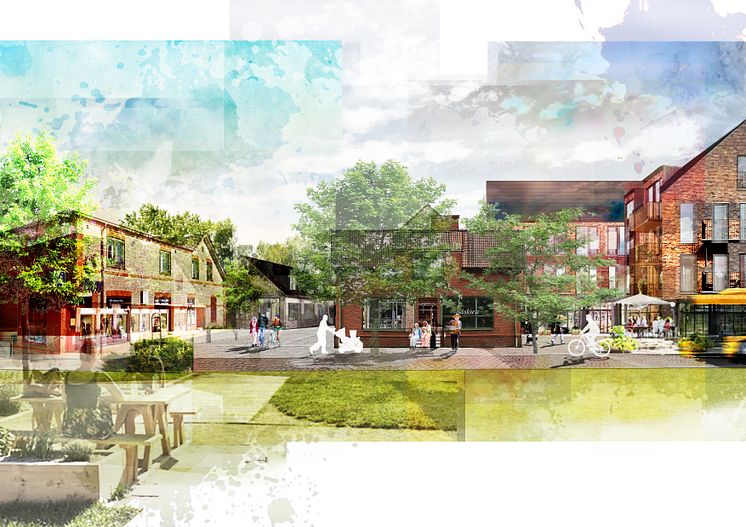 Idékollage för torget