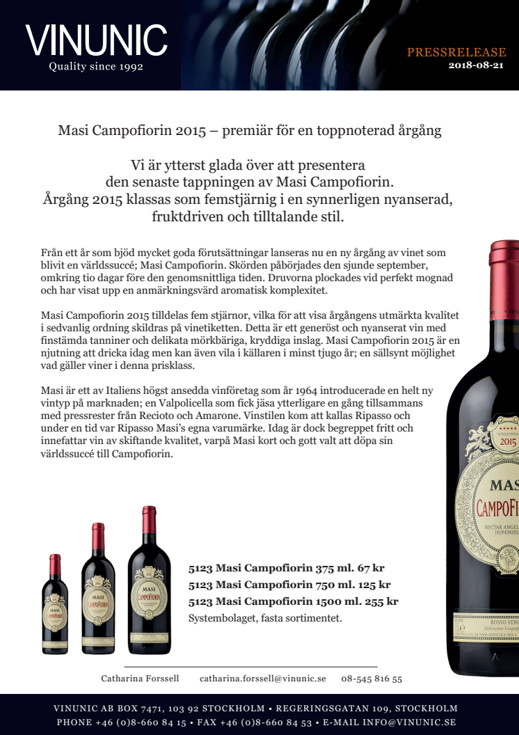 Masi Campofiorin 2015 – premiär för en toppnoterad årgång