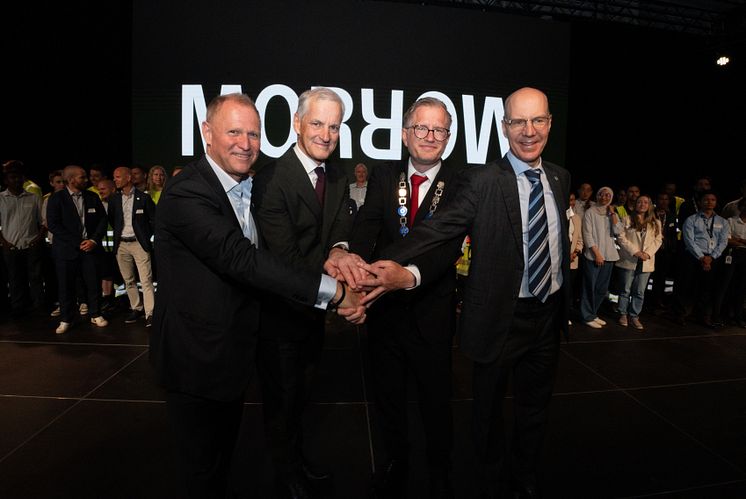 Morrow Cell factory Opening ceremony with prime minister Jonas Gahr Store