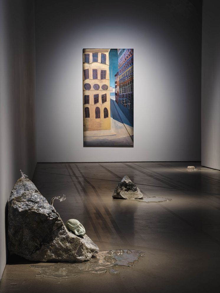 Sara Ekholm Eriksson och Simon Wadsted, installationsvy Bonniers Konsthall, Stockholm.