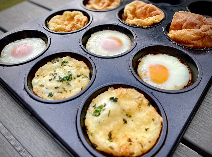 Ägg i muffinsplåt