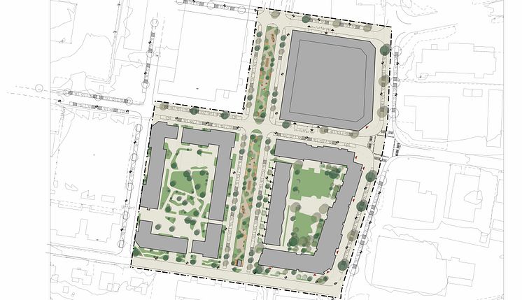 Illustrationsplan Östra kv Tegelbruket