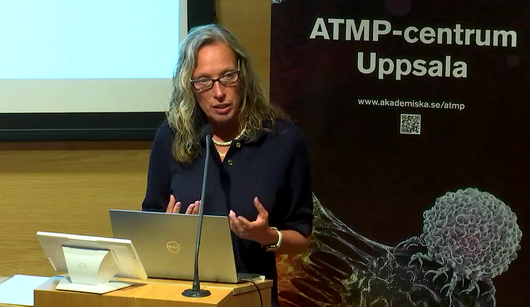 Lise-lott Eriksson forelaser pa ATMP-invigningen sept 2023 videoinspelningen