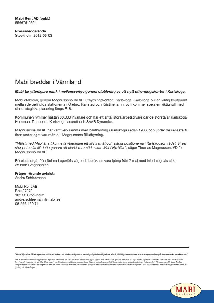 Mabi breddar i Värmland