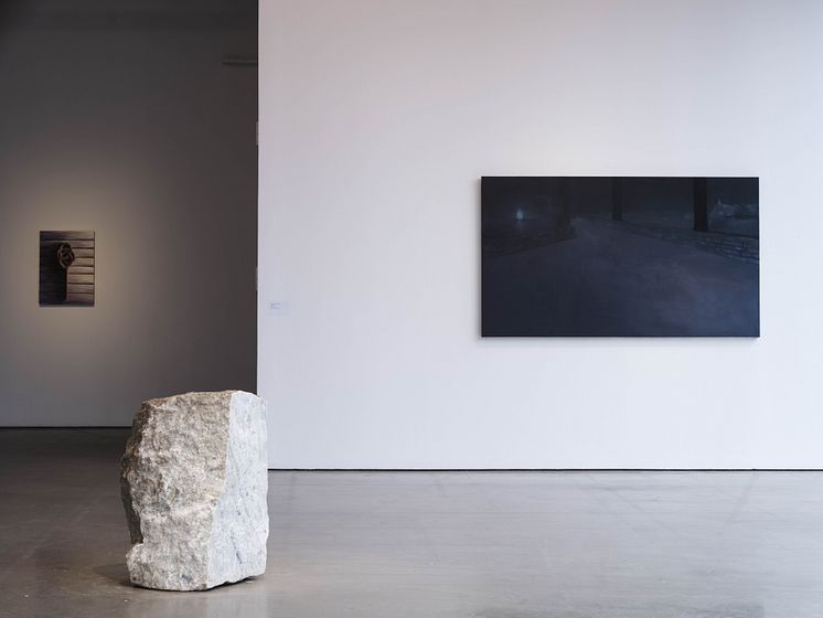 Sara Ekholm Eriksson och Simon Wadsted, installationsvy Bonniers Konsthall, 2022, Stockholm.