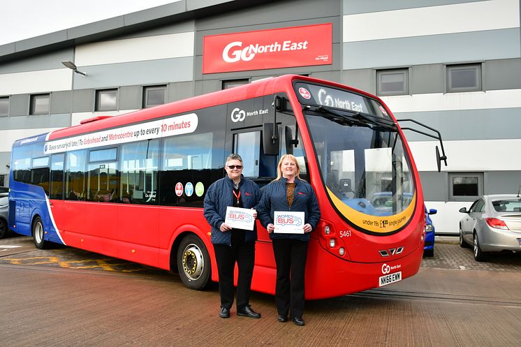 Mandy Davies (left), Go North East's service delivery and control manager, with head of operations Shirley Connell (right)