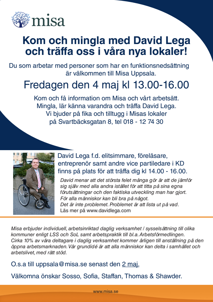 Mingla med David Lega hos Misa Uppsala