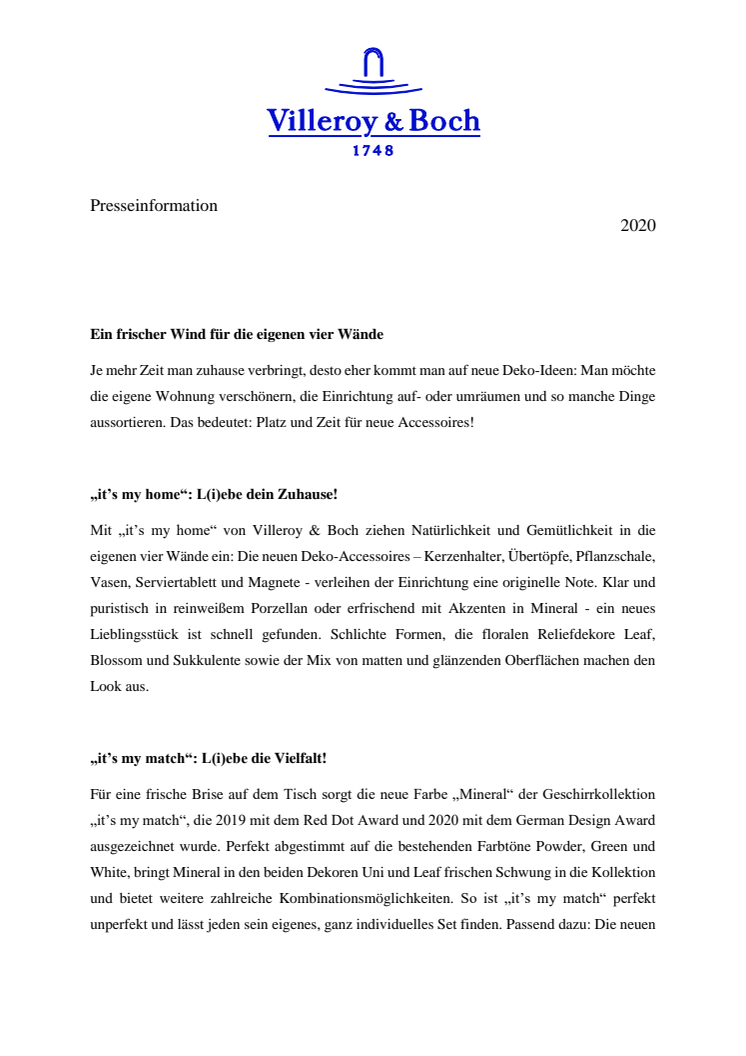 Ein frischer Wind für die eigenen vier Wände