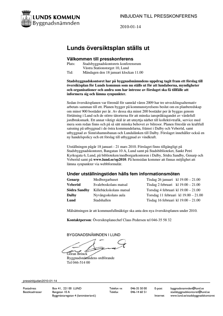 Lunds översiktsplan ställs ut