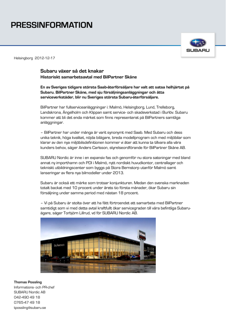 Subaru växer så det knakar