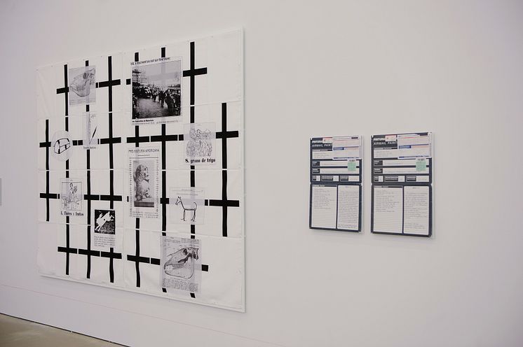 The Spiral and the Square, Eugenio Dittborn, The Internment of Malevitch II Airmail Painting No. 116, 1995-1998. 