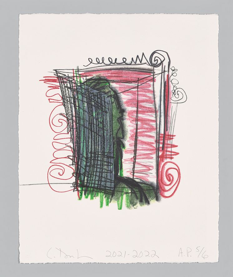 Carroll Dunham. Green Self Models, 2022. Litografi.
