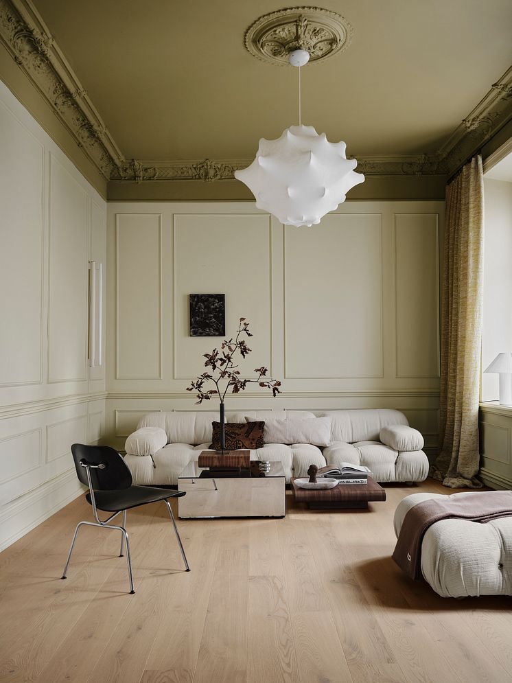 Golvtrender 2025; Grace Ek Beige Cashmere, plankgolv ek, Tarkett
