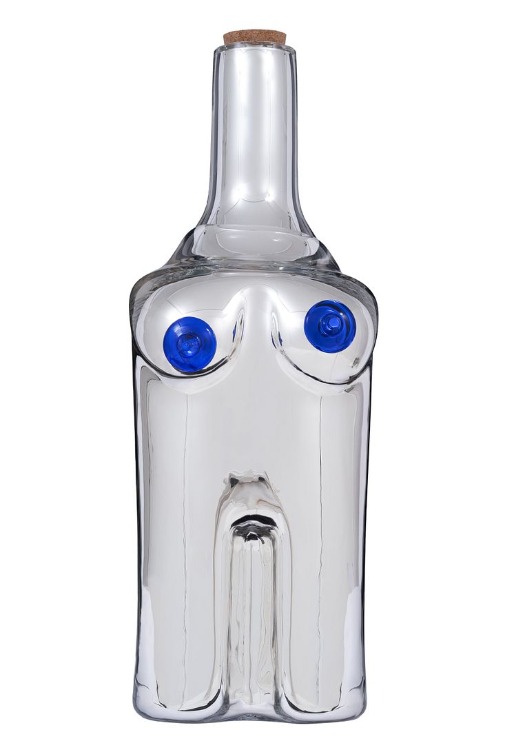 Ulf_Rollof_Paulette_2022_Försilvrad_glas_flaska_70cm_hög