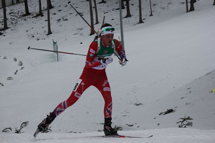 Aslak Nenseter i løypa, normalprogram menn, Junior-VM Minsk