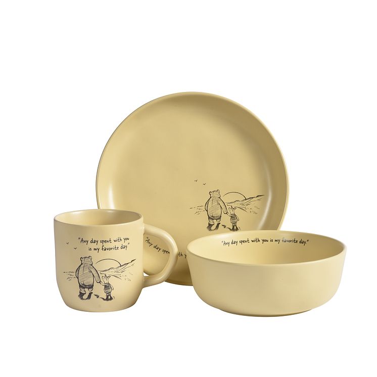 Fyrklövern Winnie the Pooh Favorite Day set om 3, Gul