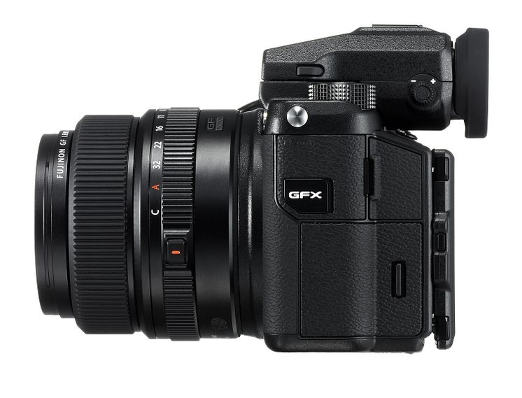 GFX 50S left side with EVF and GF63mm/2,8