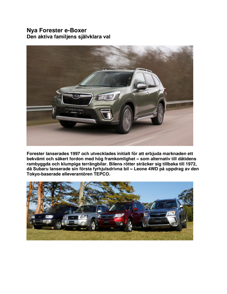 Nya Forester e-Boxer