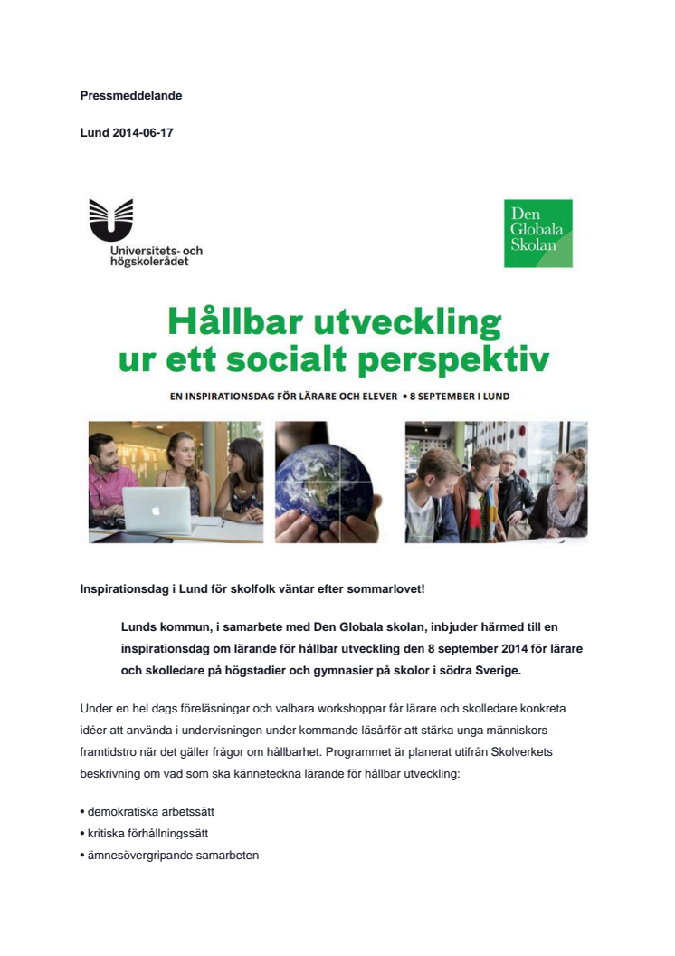 Hållbar utveckling ur ett socialt perspektiv